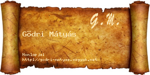 Gödri Mátyás névjegykártya