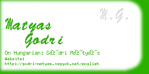 matyas godri business card